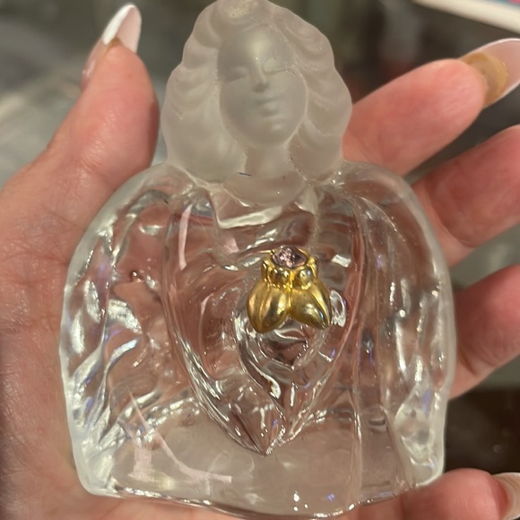 Fenton  Art Glass Crystal Guardian Angel with satin head &  Amethyst stone - Picture 3 of 4